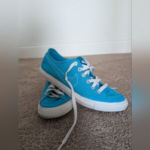 Nike Go Canvas Blue Low Top Flat Trainers Size 8.5